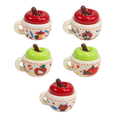 Acrylic Beads In The Shape of Cute Apple Cups with Different Patterns