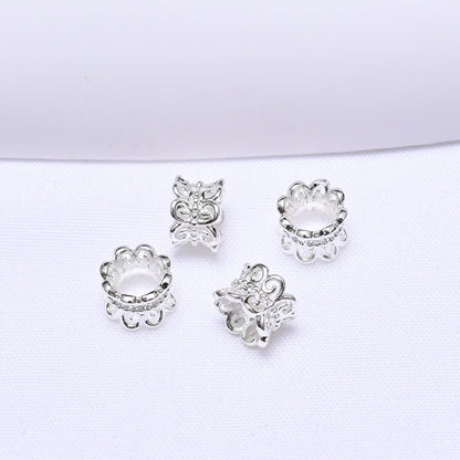Gold and Silver Hollow Petal Spacer Beads