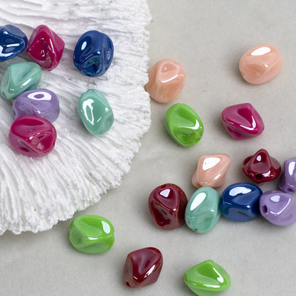 Colorful Glossy Baroque Irregular Gravel Through-hole Acrylic Beads