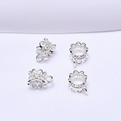 Gold and Silver Hollow Petal Spacer Beads