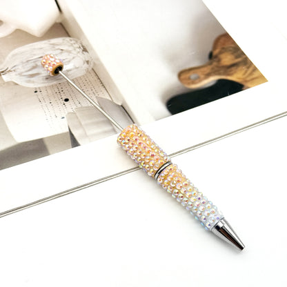Gradient Color Bead Pen with Colorful Diamonds