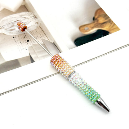 Gradient Color Bead Pen with Colorful Diamonds