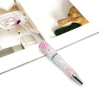 Gradient Color Bead Pen with Colorful Diamonds