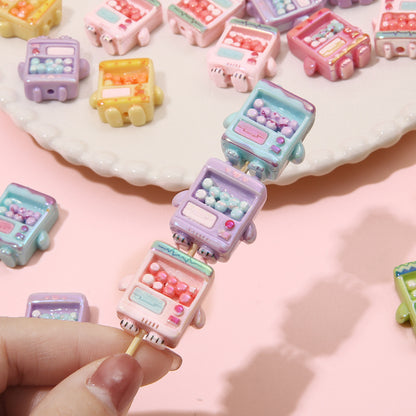 Colorful Cute Capsule Machine Acrylic Straight Hole Beads