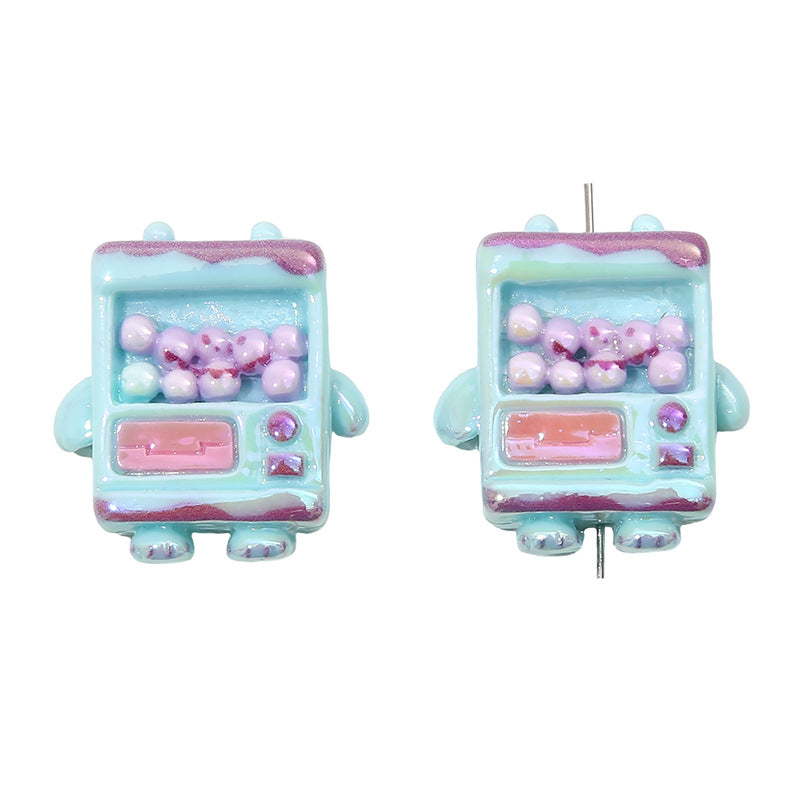Colorful Cute Capsule Machine Acrylic Straight Hole Beads