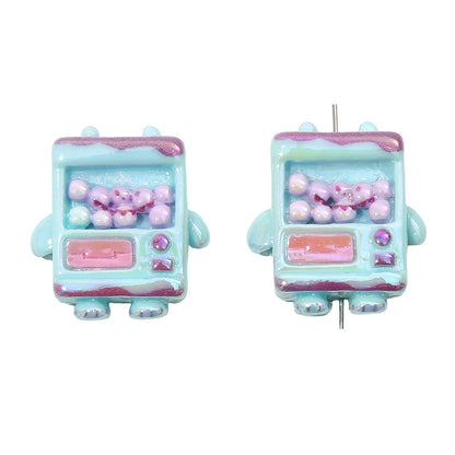 Colorful Cute Capsule Machine Acrylic Straight Hole Beads