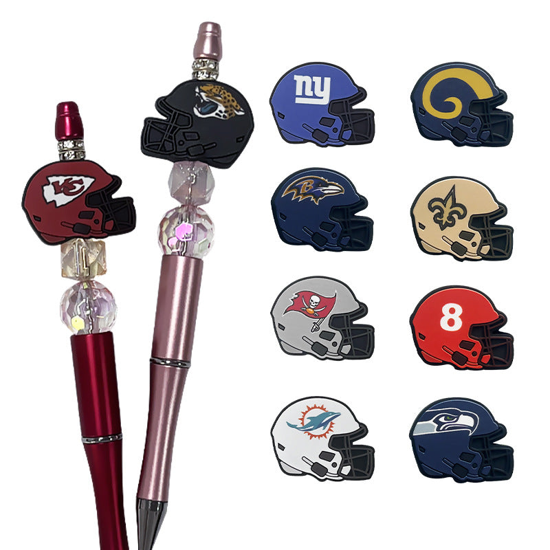 32 Teams 3D Football Team Silicone Helmet Focus Beads | DIY Sports Fan Bracelet & Keychain Craft Bead