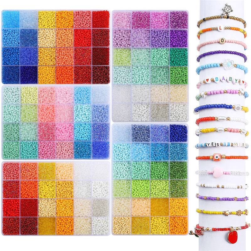 24-grid Rice Bead Set Colorful Acrylic Rice Bead Handmade DIY Bead Set - Beadable Cat