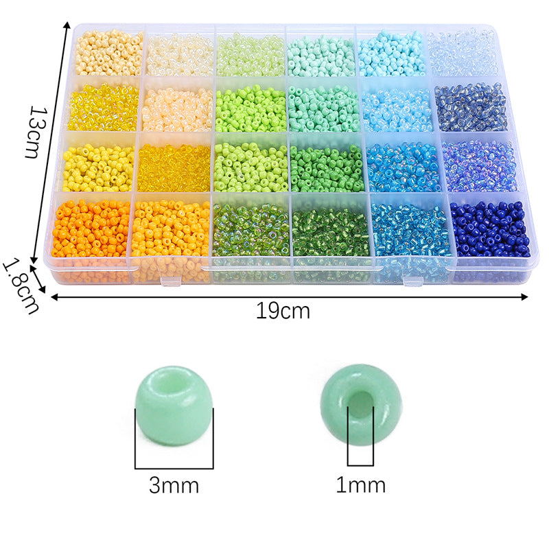 24-grid Rice Bead Set Colorful Acrylic Rice Bead Handmade DIY Bead Set - Beadable Cat