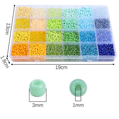 24-grid Rice Bead Set Colorful Acrylic Rice Bead Handmade DIY Bead Set - Beadable Cat