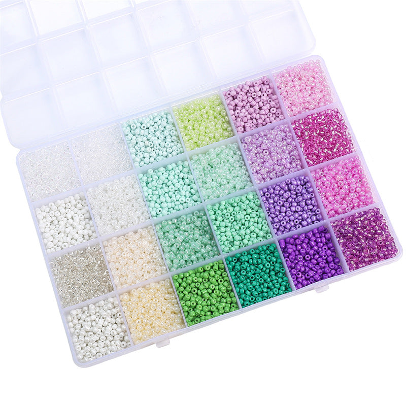 24-grid Rice Bead Set Colorful Acrylic Rice Bead Handmade DIY Bead Set - Beadable Cat