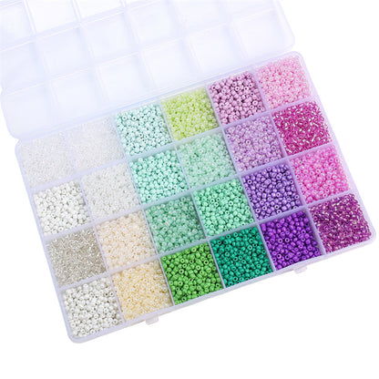 24-grid Rice Bead Set Colorful Acrylic Rice Bead Handmade DIY Bead Set - Beadable Cat