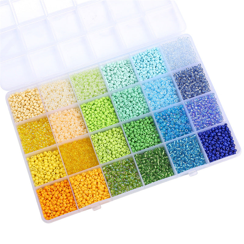 24-grid Rice Bead Set Colorful Acrylic Rice Bead Handmade DIY Bead Set - Beadable Cat