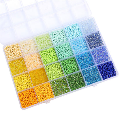 24-grid Rice Bead Set Colorful Acrylic Rice Bead Handmade DIY Bead Set - Beadable Cat