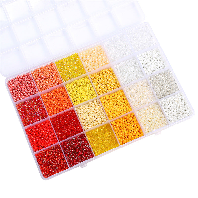 24-grid Rice Bead Set Colorful Acrylic Rice Bead Handmade DIY Bead Set - Beadable Cat