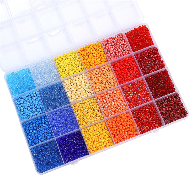 24-grid Rice Bead Set Colorful Acrylic Rice Bead Handmade DIY Bead Set - Beadable Cat