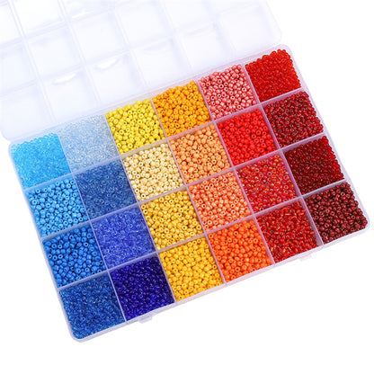 24-grid Rice Bead Set Colorful Acrylic Rice Bead Handmade DIY Bead Set - Beadable Cat