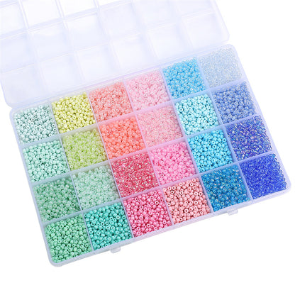 24-grid Rice Bead Set Colorful Acrylic Rice Bead Handmade DIY Bead Set - Beadable Cat