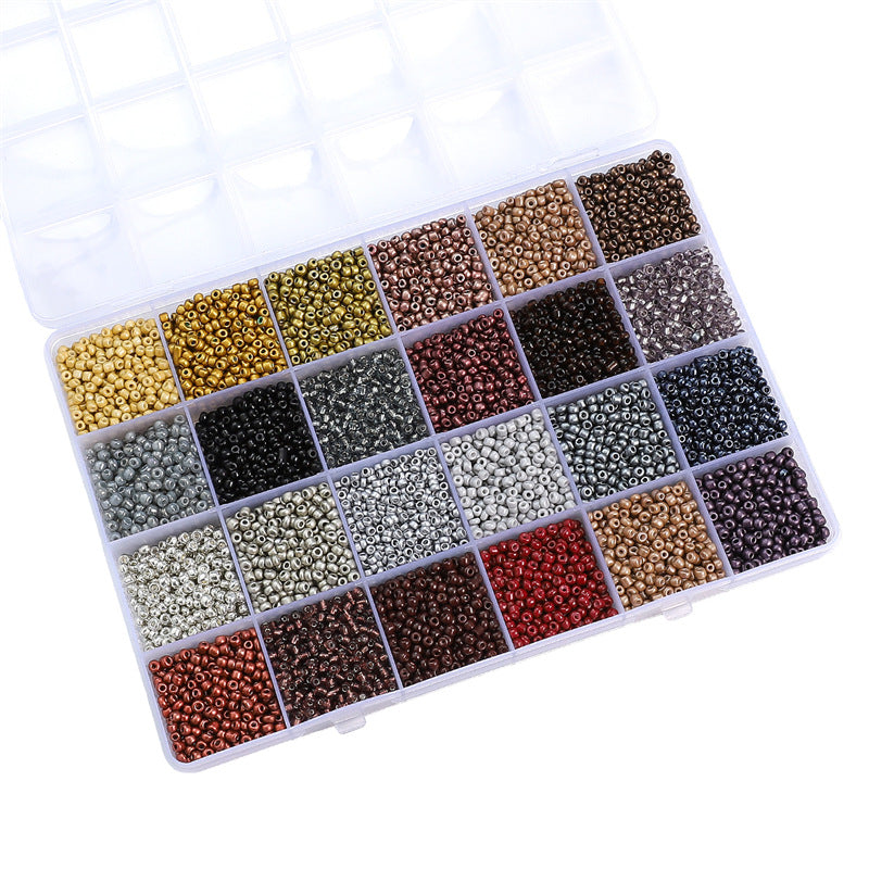 24-grid Rice Bead Set Colorful Acrylic Rice Bead Handmade DIY Bead Set - Beadable Cat