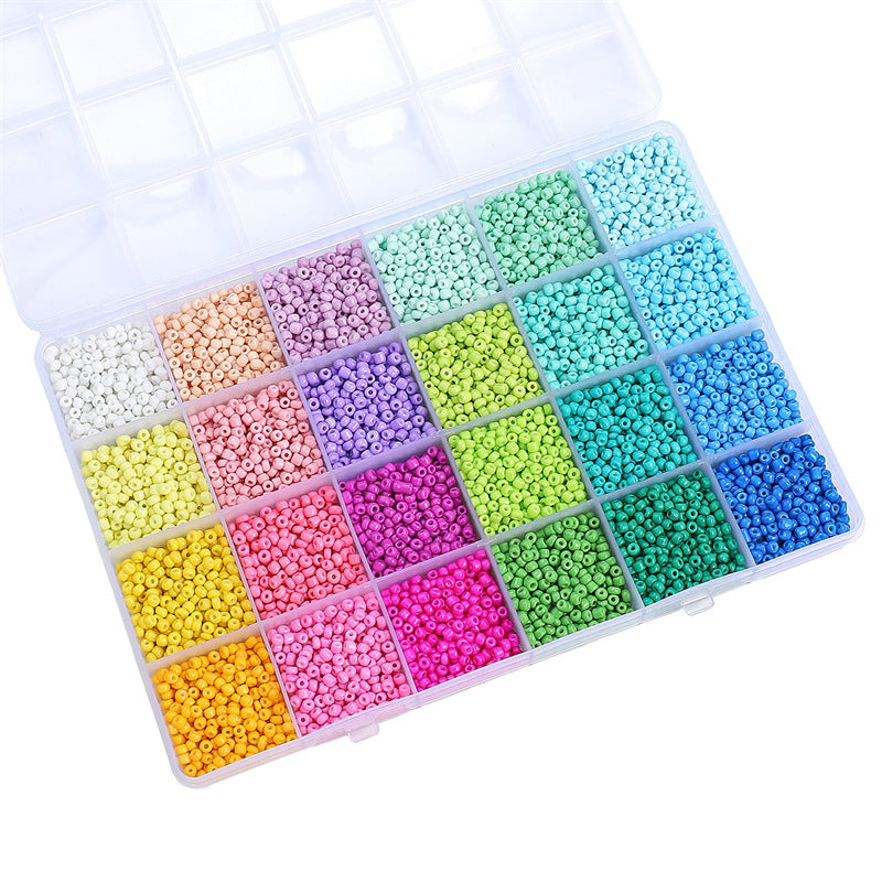 24-grid Rice Bead Set Colorful Acrylic Rice Bead Handmade DIY Bead Set - Beadable Cat