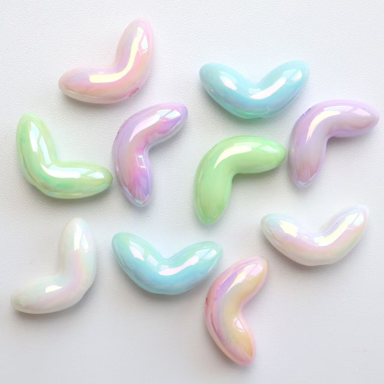 Colorful Uv Tulip Flower Leaf Straight Hole Beads - Beadable Cat