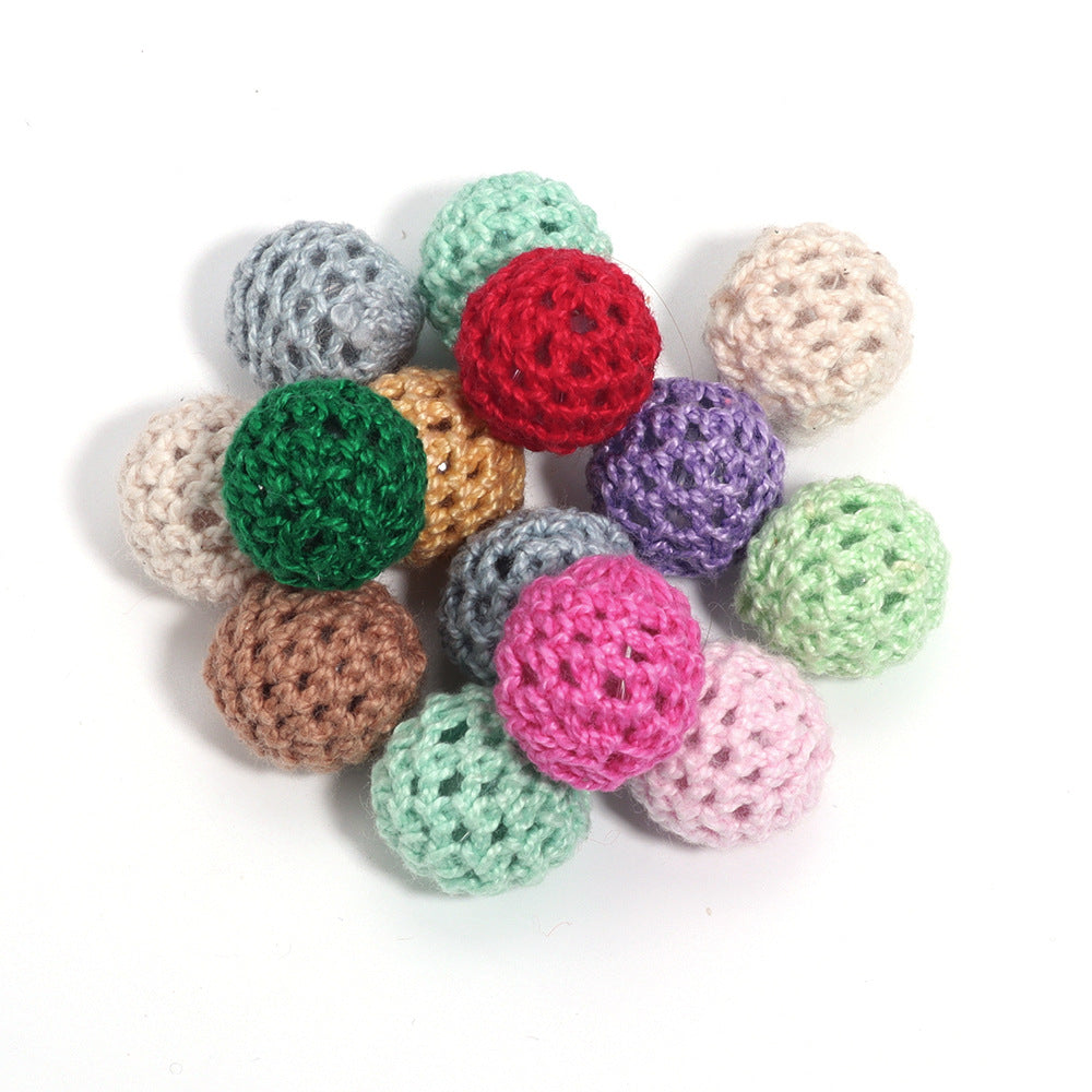 Colorful Hollow Yarn Ball Acrylic Straight Hole Beads - Beadable Cat