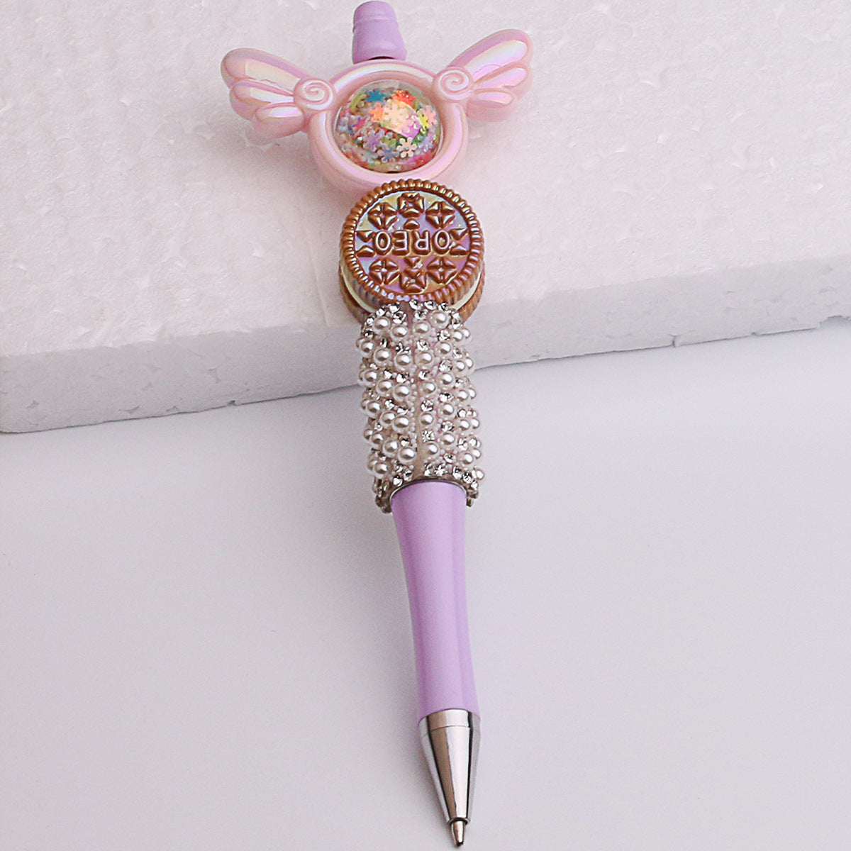 16mm Electroplated Iridescent Snowflake Rhinestone Beads with Straight Holes - Beadable Cat