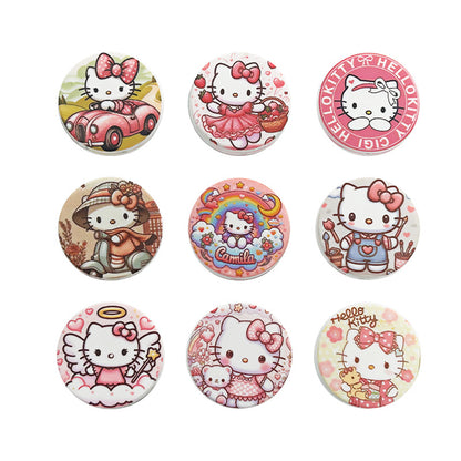 New Cute Cartoon Pink Bow Cat Print Silicone Beaded Bracelet - Beadable Cat