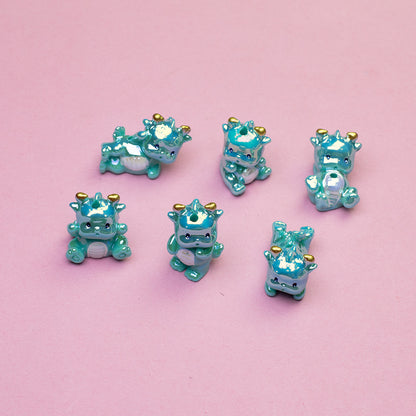 Electroplated 3D Cartoon Dragon Acrylic Straight Hole Beaded String - Beadable Cat