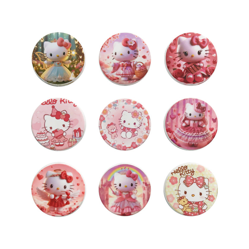 New Cute Cartoon Pink Bow Cat Print Silicone Beaded Bracelet - Beadable Cat