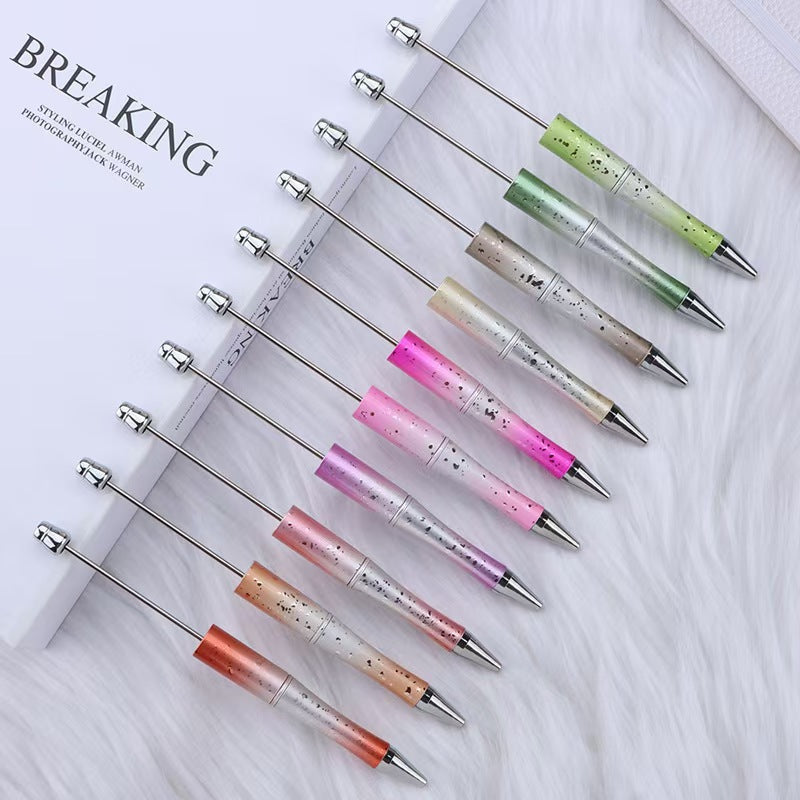 Starry sky bead pen ins gradient three-color ballpoint pen puzzle hand-painted cute | DIY Beadable Pen Craft Gift Idea