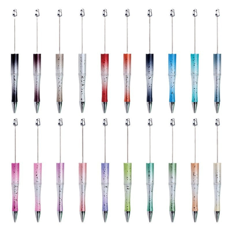 Starry sky bead pen ins gradient three-color ballpoint pen puzzle hand-painted cute grain pen - Beadable Cat