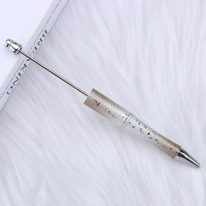 Starry sky bead pen ins gradient three-color ballpoint pen puzzle hand-painted cute grain pen - Beadable Cat