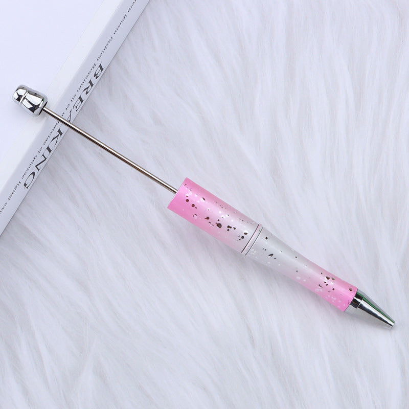 Starry sky bead pen ins gradient three-color ballpoint pen puzzle hand-painted cute grain pen - Beadable Cat