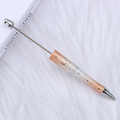 Starry sky bead pen ins gradient three-color ballpoint pen puzzle hand-painted cute grain pen - Beadable Cat