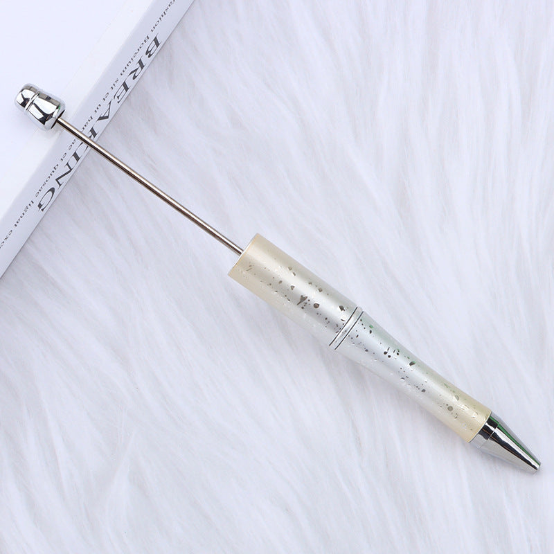 Starry sky bead pen ins gradient three-color ballpoint pen puzzle hand-painted cute grain pen - Beadable Cat