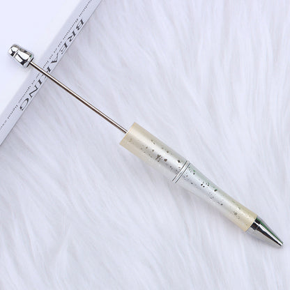 Starry sky bead pen ins gradient three-color ballpoint pen puzzle hand-painted cute grain pen - Beadable Cat