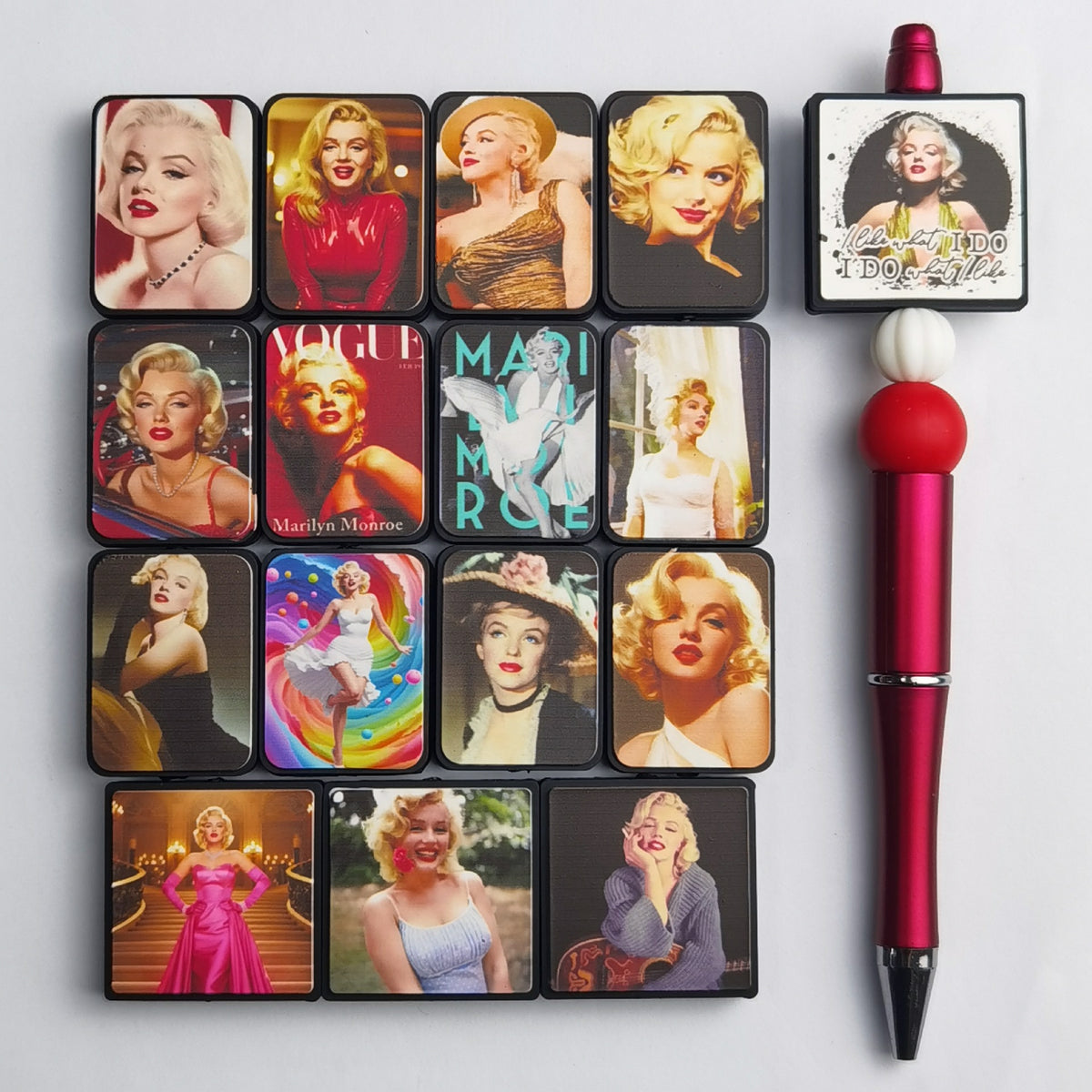 Marilyn Monroe Glow-in-the-Dark Silicone Focal Bead | Silicone Focal Bead for DIY Keychain & Pen Wrap
