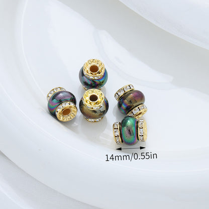 Acrylic Coated Lantern Beads Candy Ribbon with Drilled Large Hole Beads