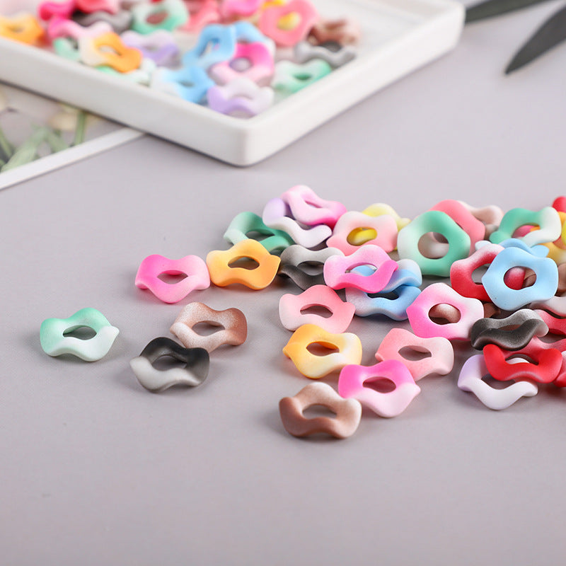 Die Die Le Hexagonal Texture Paint Splicing Round Wave Lace | Acrylic Bead for DIY Bracelet Keychain Jewelry Making