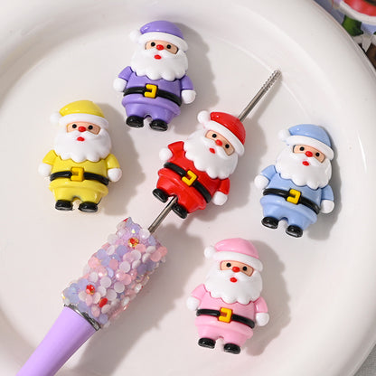 Cartoon 3D Santa Claus Silicone Focus Beads