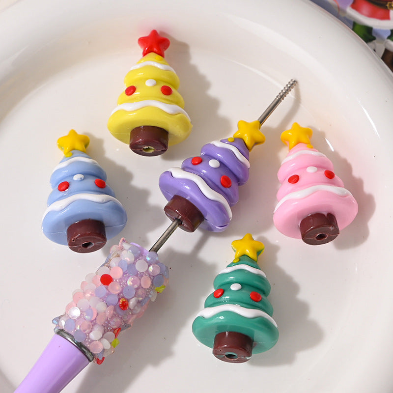 3D Christmas Tree Silicone Focal Bead | Silicone Focal Bead for DIY Keychain & Pen Wrap
