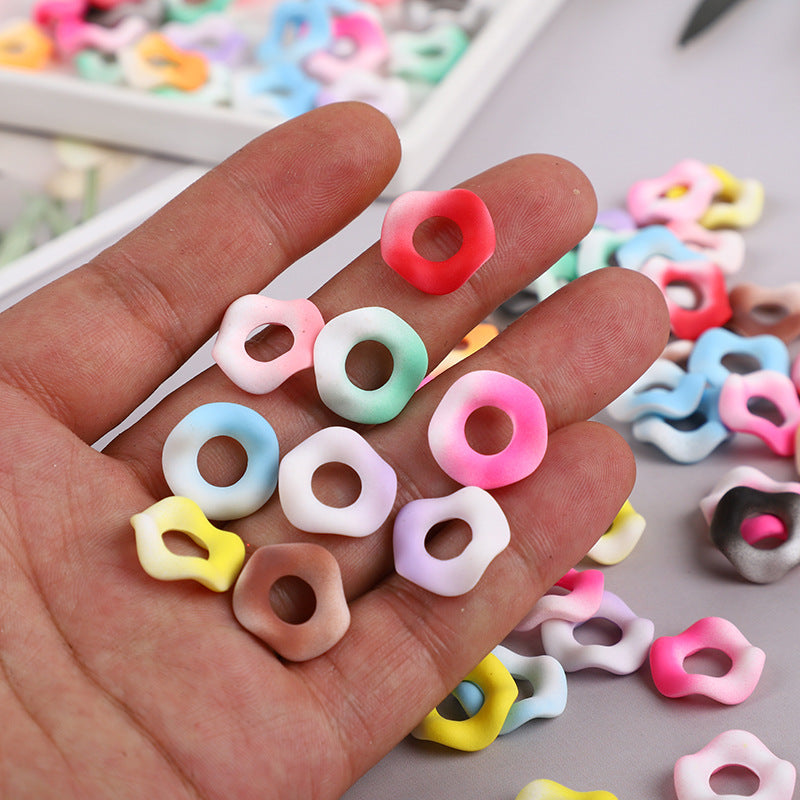 Die Die Le Hexagonal Texture Paint Splicing Round Wave Lace | Acrylic Bead for DIY Bracelet Keychain Jewelry Making