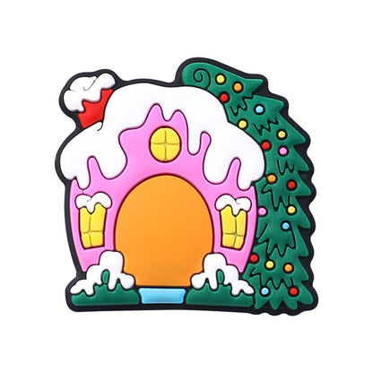 Christmas silicone beads children's cartoon Santa Claus teether beads spot snowman silicone beads