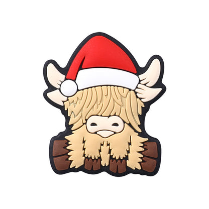 Christmas silicone beads children's cartoon Santa Claus teether beads spot snowman silicone beads