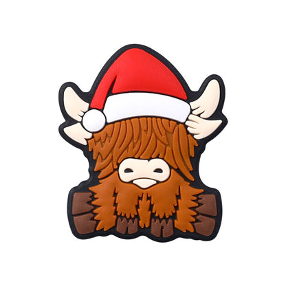 Christmas silicone beads children's cartoon Santa Claus teether beads spot snowman silicone beads