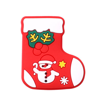 Christmas silicone beads children's cartoon Santa Claus teether beads spot snowman silicone beads