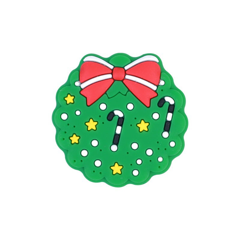 Christmas silicone beads children's cartoon Santa Claus teether beads spot snowman silicone beads