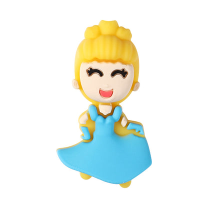 3D Princess Silicone Beads Girls Cartoon Jewelry Beaded Pen Accessories Food Grade Silicone Beads
