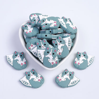 Rainbow Little White Horse Cartoon Rottweiler silicone beads puppy loose beads